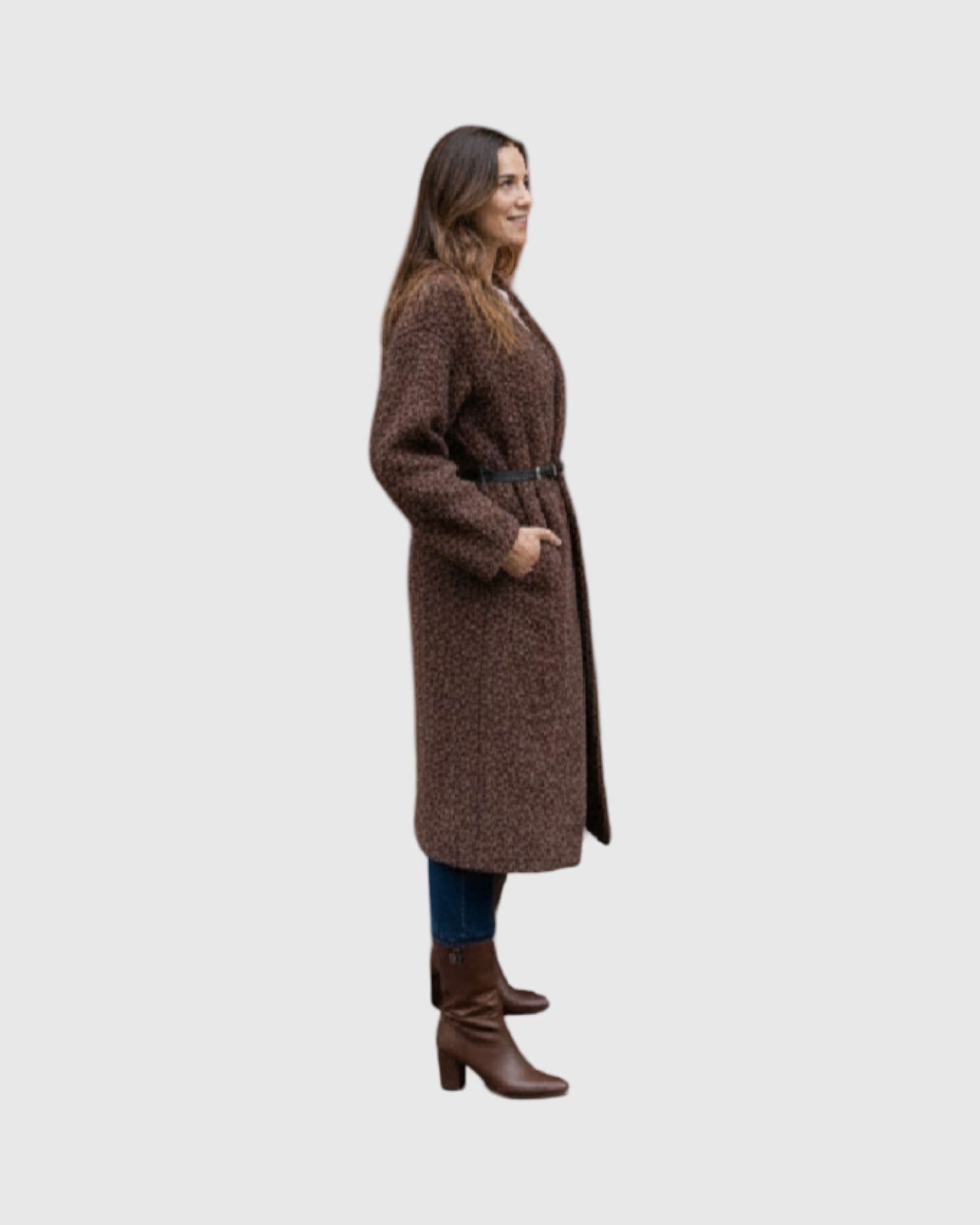Manteau Long Laine Brossée Femme – Made in Italy (Coupe Chic & Oversize)
