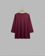 Sweat-shirt Oversize Femme – Tissu Épais Effet Sweat Coupe Fluide ALMA bordeaux