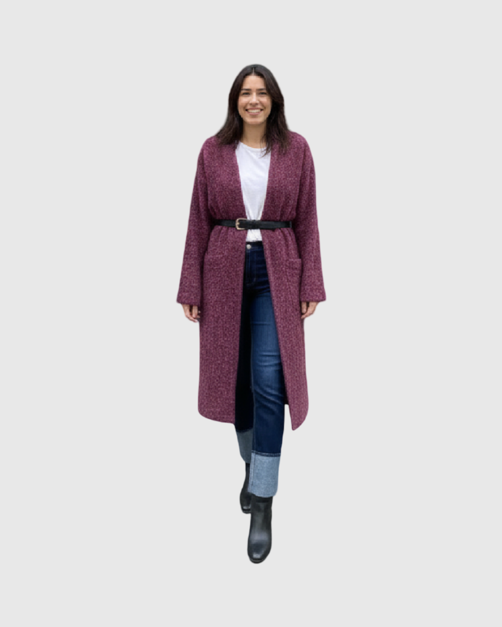 Manteau Long Laine Brossée Femme – Made in Italy (Coupe Chic & Oversize)