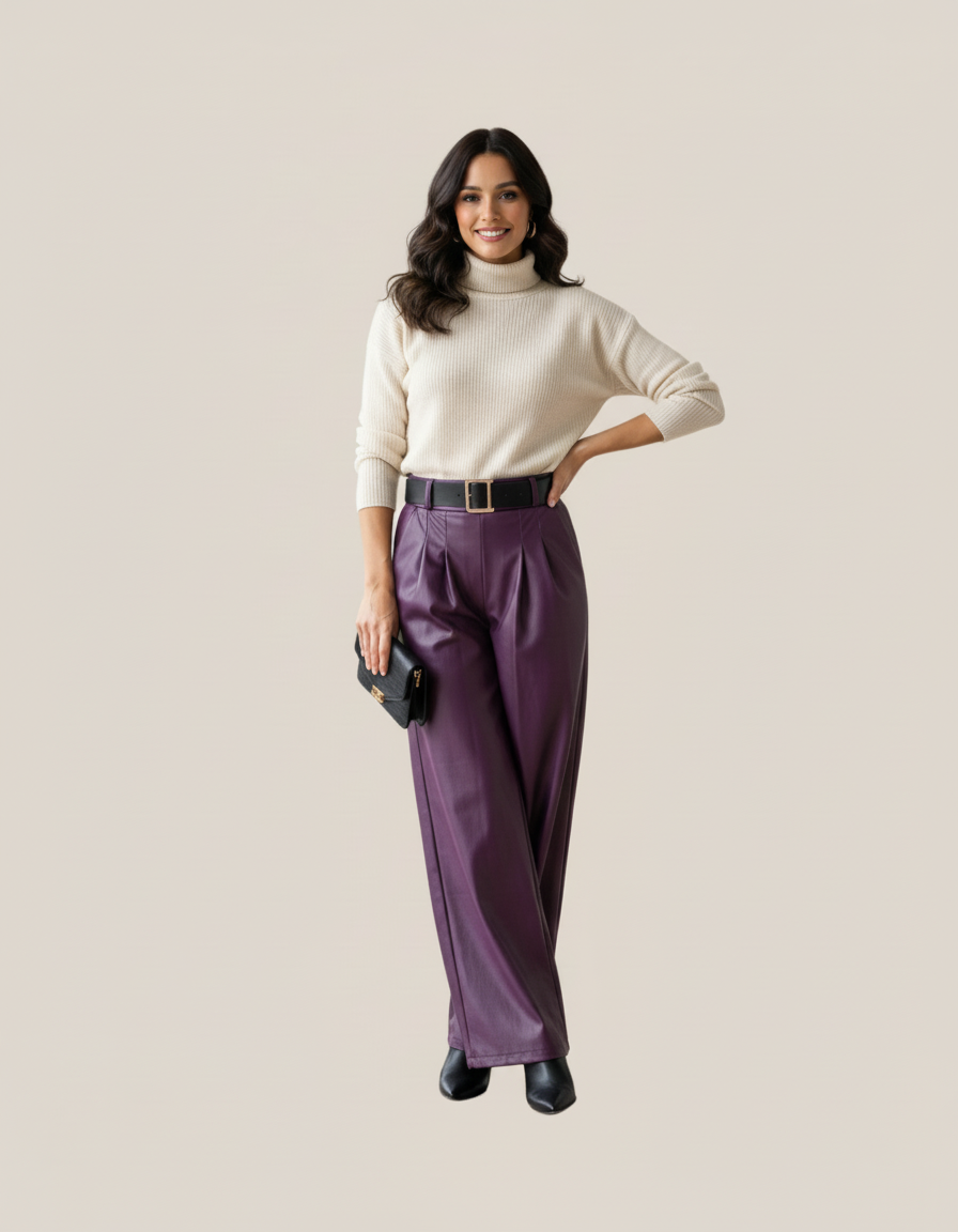 Pantalon large en similicuir – Taille 34 à 44 | Coupe chic & moderne Dolce Vita