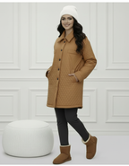 Blouson Matelassé Femme – Coupe Longue Élégante & Légère (Bella Linea)