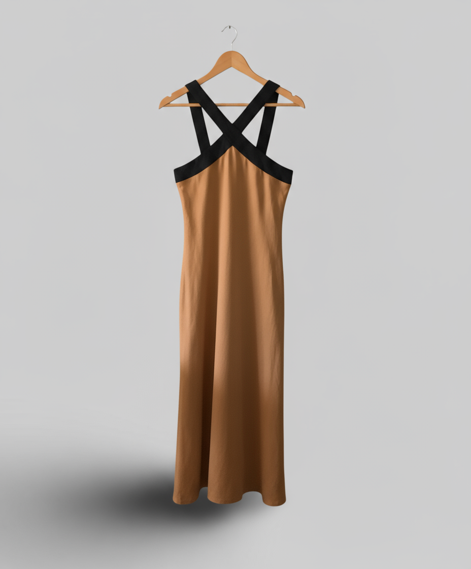 Robe croisées Bella Notte Camel