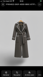 Manteau Long Laine Femme – Détails Contrastés Couture (Made in Italy)