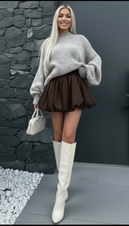 Jupe Pop Bulle chocolat- Volume & Style