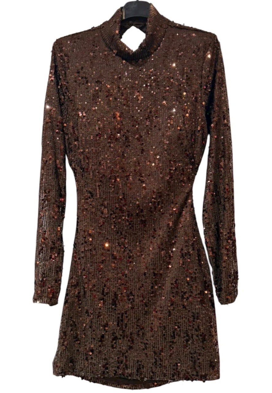 Robe Stardust – Dos Nu & Strass Chocolat