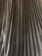 Jupe plissée tweed scintillante – Jupe longue taupe – Taille 34 à 44