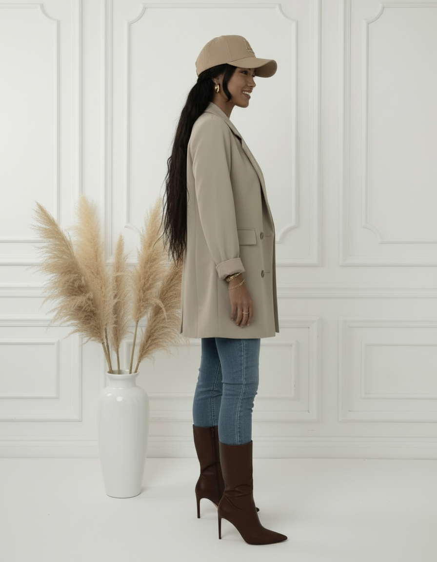 Veste de blazer oversize Beige sable