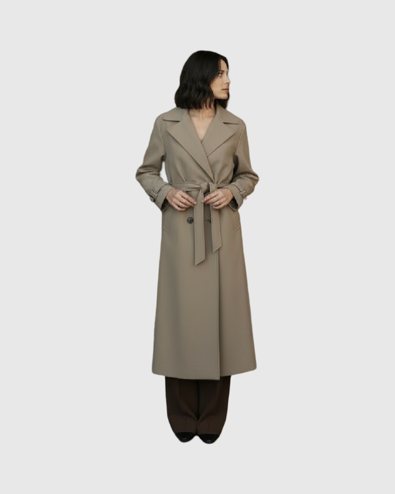 Manteau Clémence – Long, Ceinturé et Élégance Intemporelle