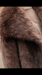 Manteau Diva Noisette effet fourrure