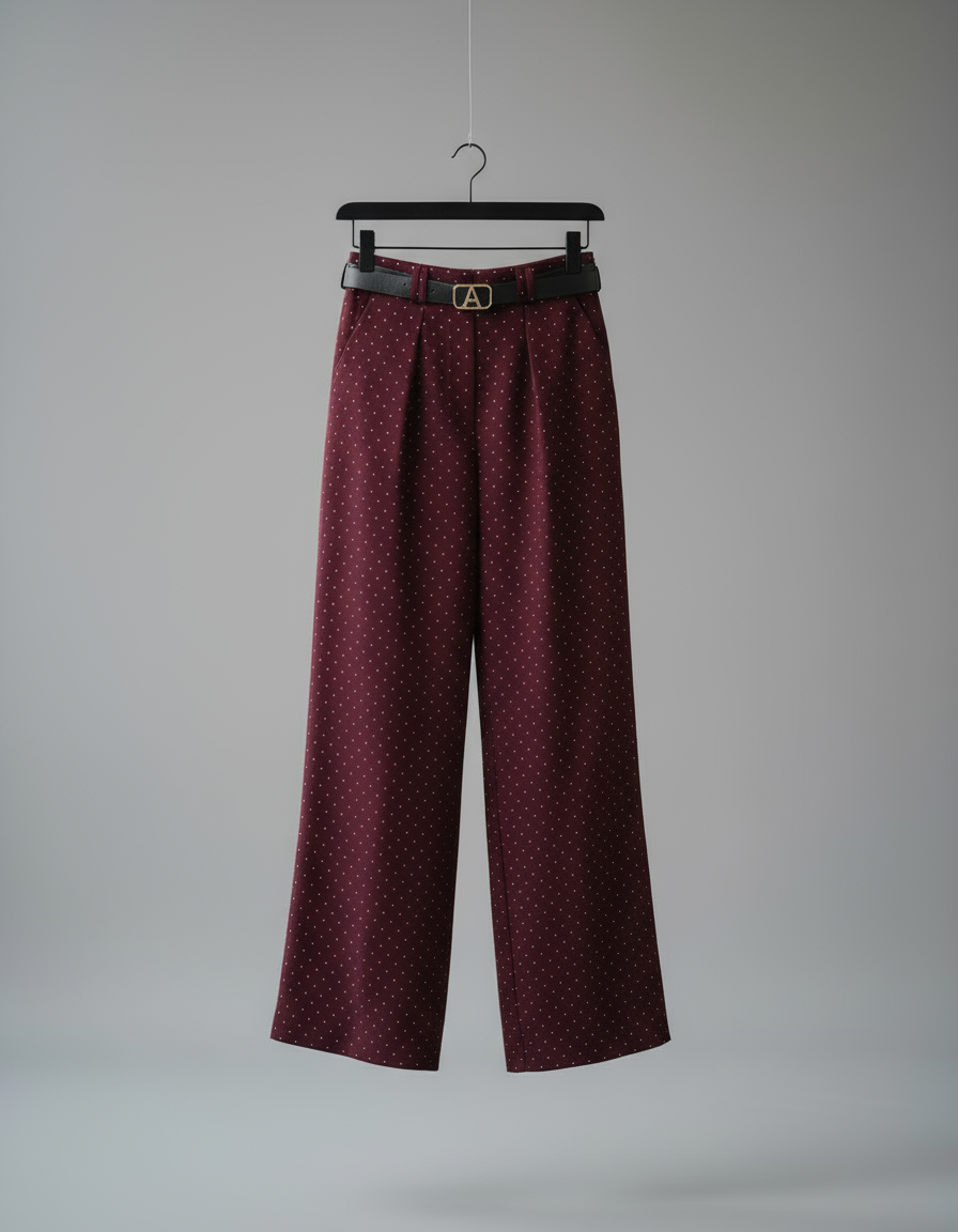 Pantalon Scintillant ÉLYA Bordeaux