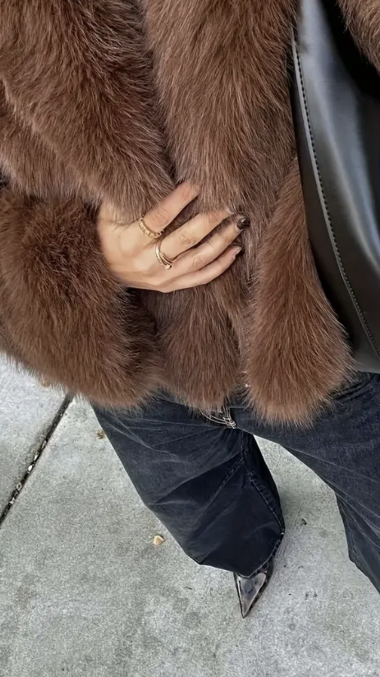 Manteau Diva Noisette effet fourrure