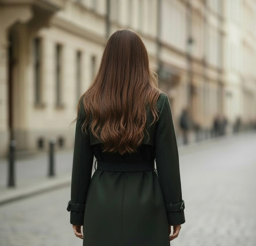 Manteau Clémence Vert sapin Maxi long