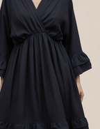 Robe longue cache-cœur Venezia – Bohème chic volantée Made in Italy