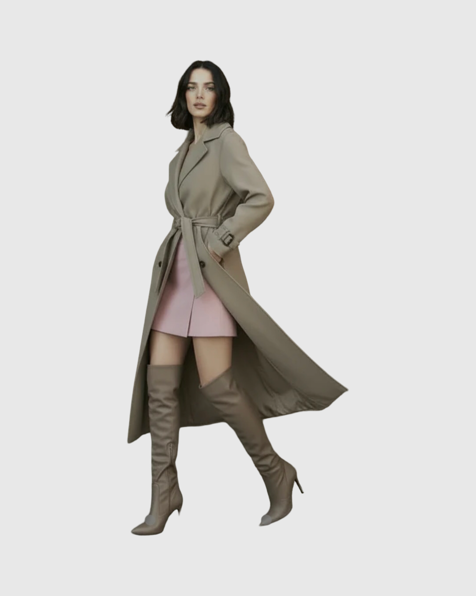 Manteau Clémence – Long, Ceinturé et Élégance Intemporelle