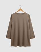 Sweat-shirt Oversize Femme – Tissu Épais Effet Sweat taupe Coupe Fluide ALMA