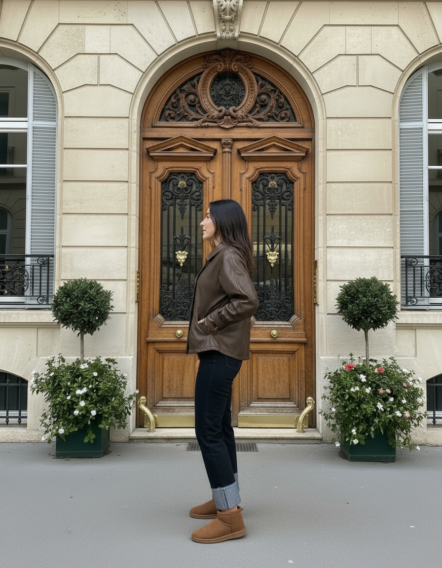 VESTE EFFET CUIR OVERSIZE PIECE UNIQUE