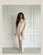 Pull Chiara Oversize Col Montant Femme – Maille Couture, Longue ou Courte Style Cocooning Chic