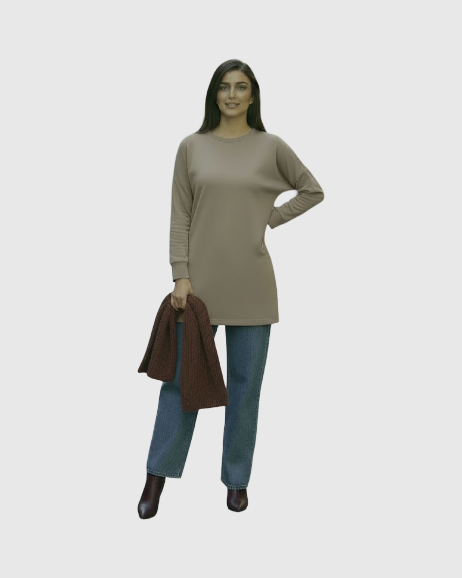 Tee-shirt Oversize Femme – Tissu Épais Effet Sweat (Coupe Fluide ALMA)