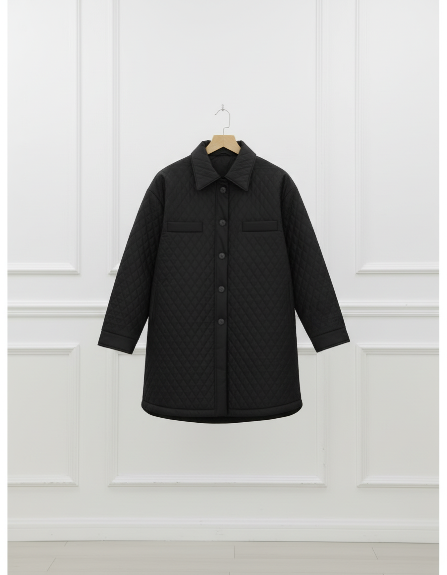 Blouson Matelassé Femme – Coupe Longue Élégante & Légère (Bella Linea)