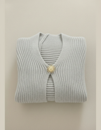 Gilet maille douce broche soleil – gilet court chic femme Made in Italy