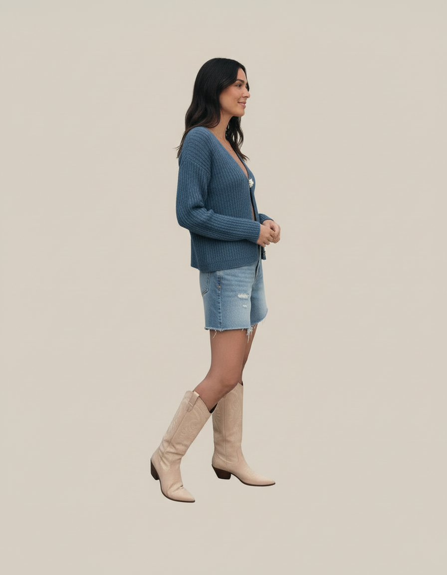 Gilet maille douce broche soleil – gilet court chic femme Made in Italy