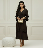 Robe longue cache-cœur Venezia – Bohème chic volantée Made in Italy