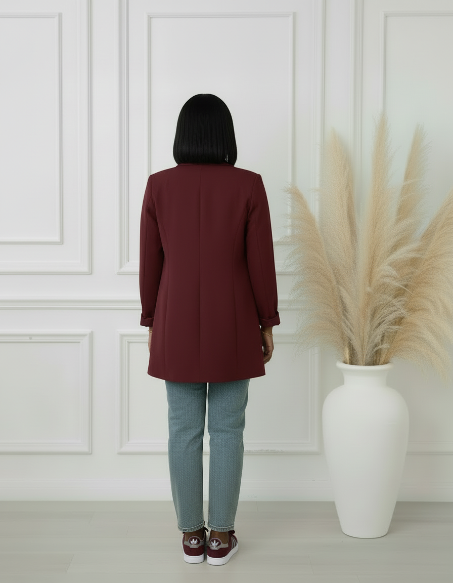 Veste de blazer oversize Bordeaux