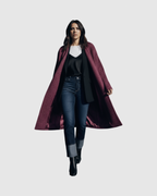 Manteau Long Laine Brossée Femme – Made in Italy (Coupe Chic & Oversize)