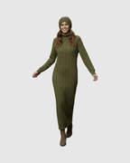 Robe Pull Longue Femme – Maille Torsadée & Col Roulé (Coupe Chic et Chaude)