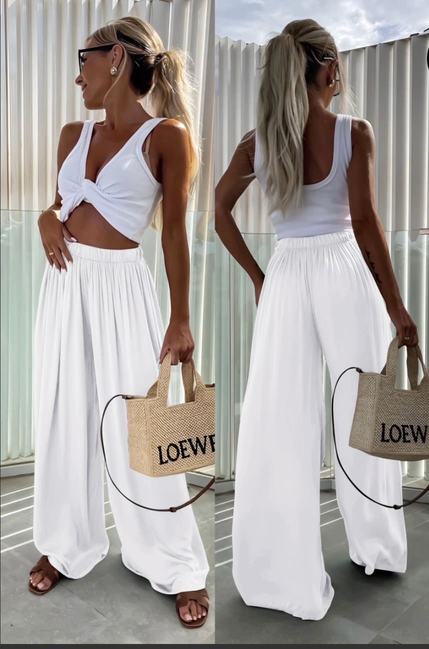 Pantalon Palma Blanc - Fluide et Elégant