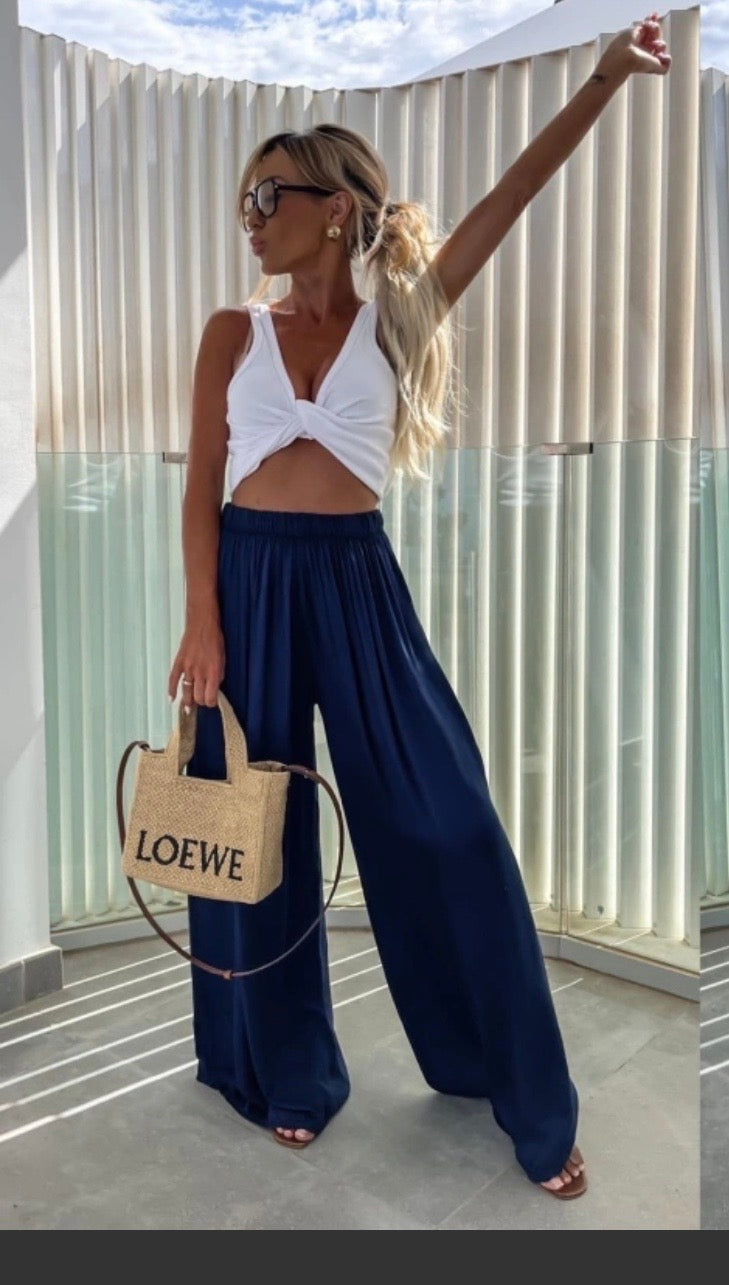 Pantalon Palma  Bleu Nuit - Fluide et Elégant