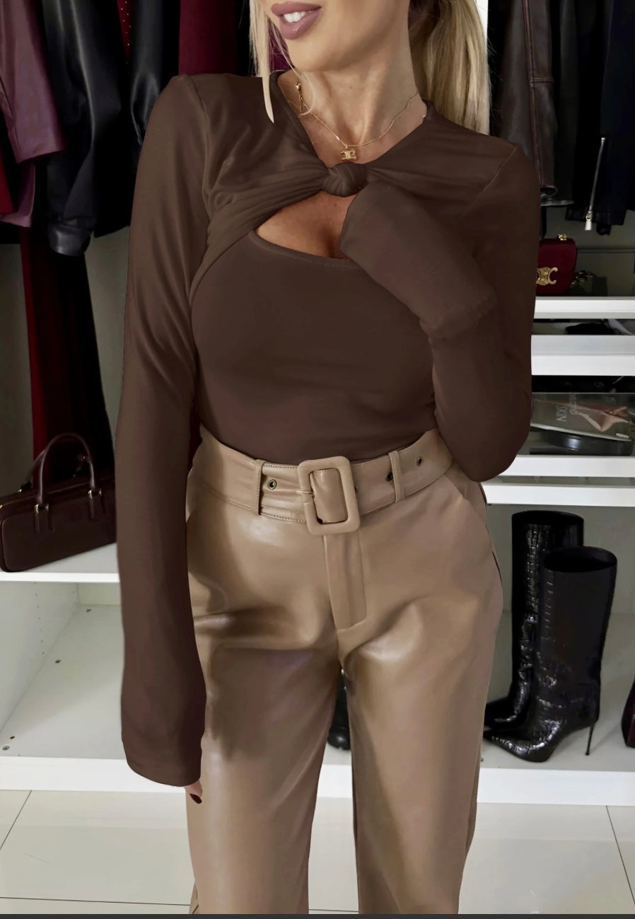 Pull Knot Me Baby Chocolat noir   - Chic & Noué
