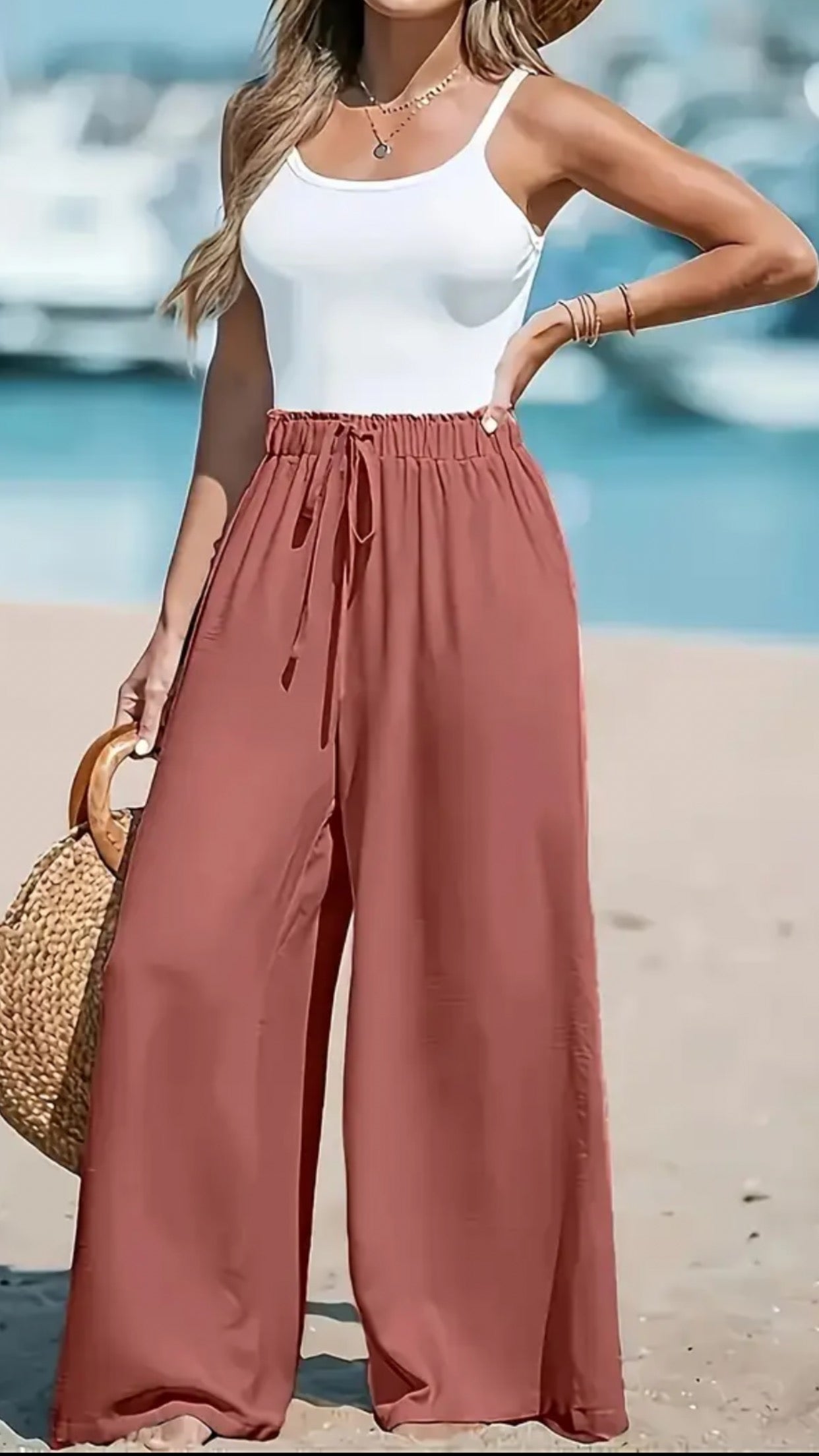 Pantalon Palazzo - Terracota