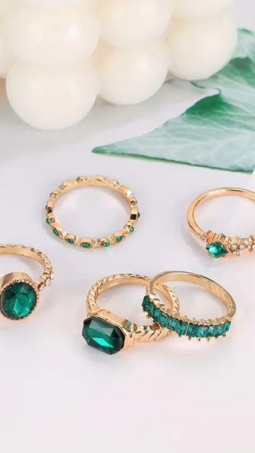Set de bagues Emerald Queen