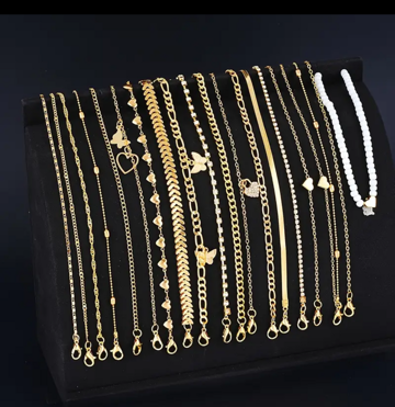 Chaines de cheville dorées-Collection Zeina Shop