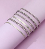 Set de Bracelets Argenté Style chaînes