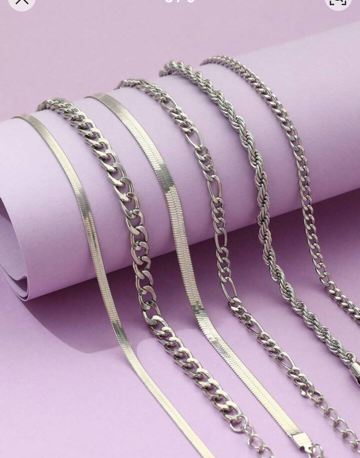 Set de Bracelets Argenté Style chaînes