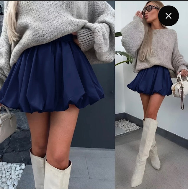 Jupe Pop Bulle Bleu Nuit Profonde - Volume &  Style