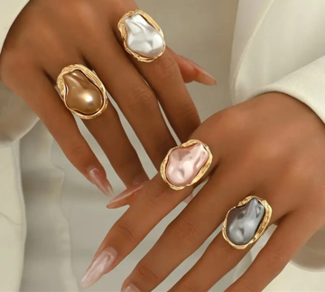 Bague Sirena - Effet Nacre Brute