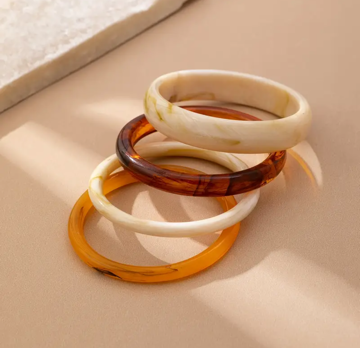 Set Amber Loves - 3 bracelets effet résine