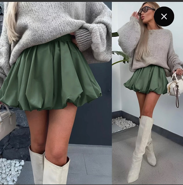 Jupe Pop Bulle  Vert sauge urbain - Volume & Style