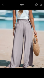 Pantalon Palazzo - Gris Perle argenté