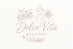 logo pour ma boutique vetements femmes en ligne chic boheme tendance un logo taille grande Dolce Vita Boutique Feminin Art rose girly le plus beau logo