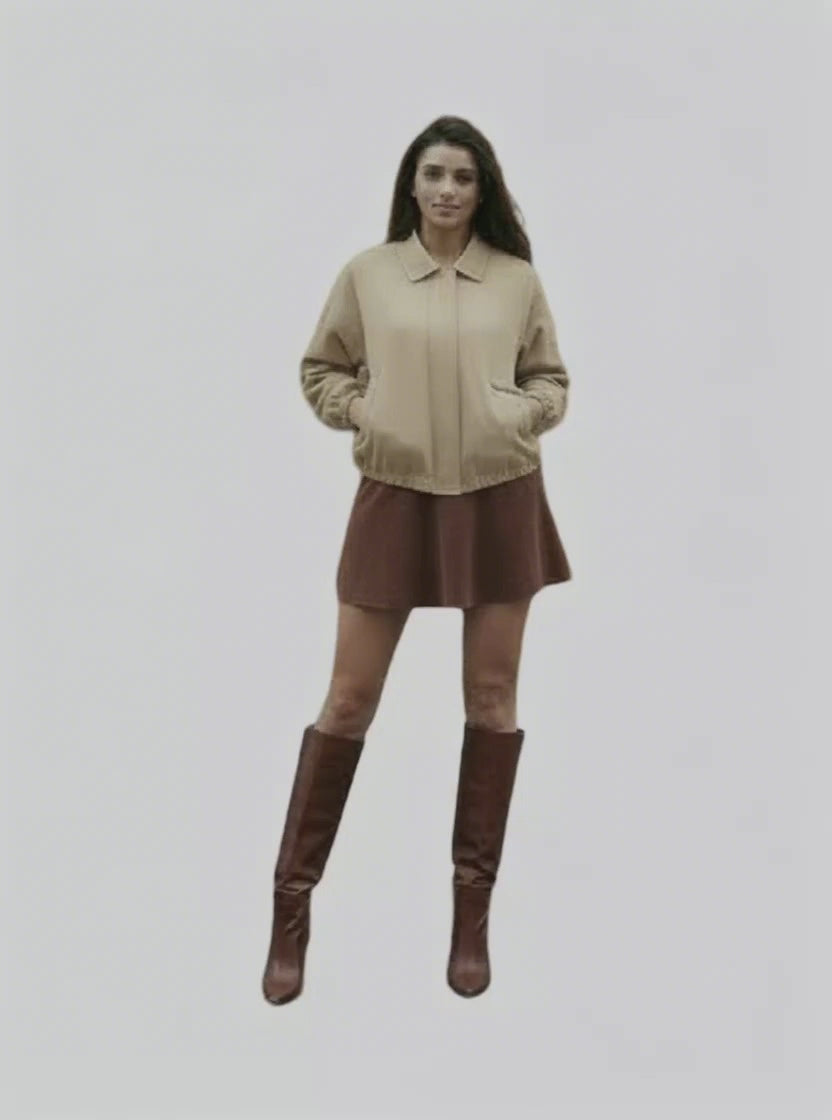 Blouson Suédine Femme – Coupe Oversize Chic