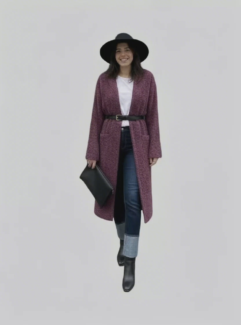 Manteau Long Laine Brossée Femme – Made in Italy (Coupe Chic & Oversize)