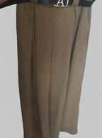 Pantalon ÉLYA Camel Full Strass – Taille Haute Fluide Chic du 34 au 44