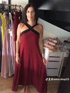 Robe croisées Bella Notte -Bordeaux