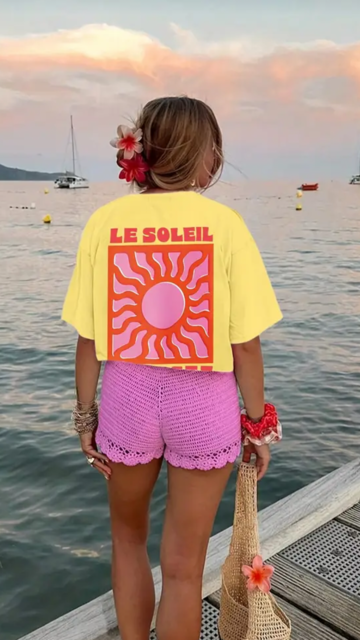 T-shirt  Soleil - Jaune pop